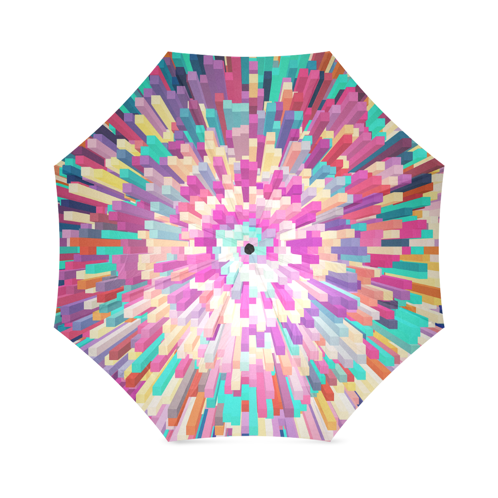 Colorful Exploding Blocks Foldable Umbrella (Model U01)