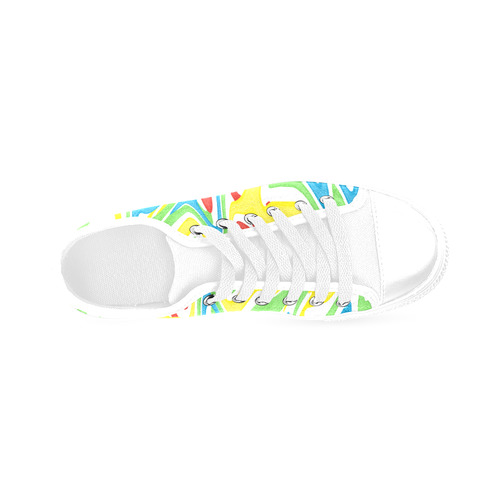 Swirled Rainbow Men's Classic Canvas Shoes/Large Size (Model 018)