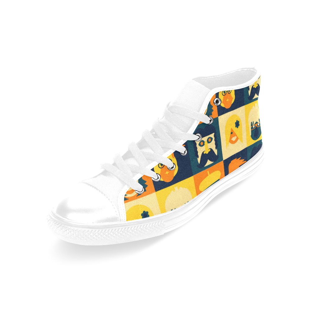 Funny Faces Men’s Classic High Top Canvas Shoes /Large Size (Model 017)