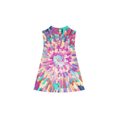 Colorful Exploding Blocks Alcestis Slip Dress (Model D05)