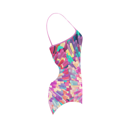 Colorful Exploding Blocks Strap Swimsuit ( Model S05)