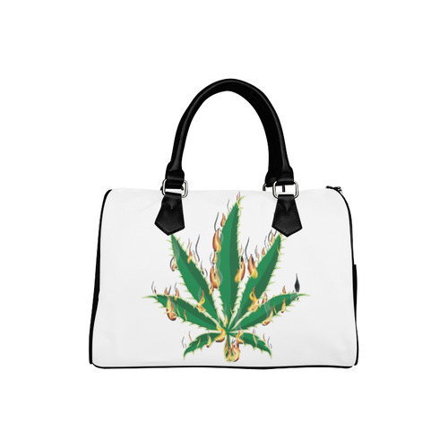 Flaming Marijuana Leaf Boston Handbag (Model 1621)