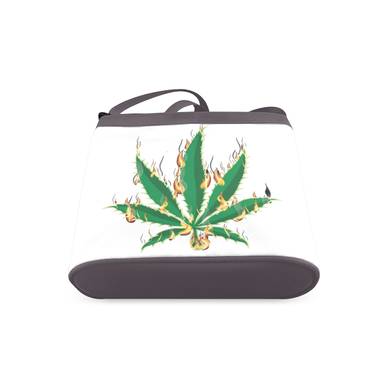 Flaming Marijuana Leaf Crossbody Bags (Model 1613)
