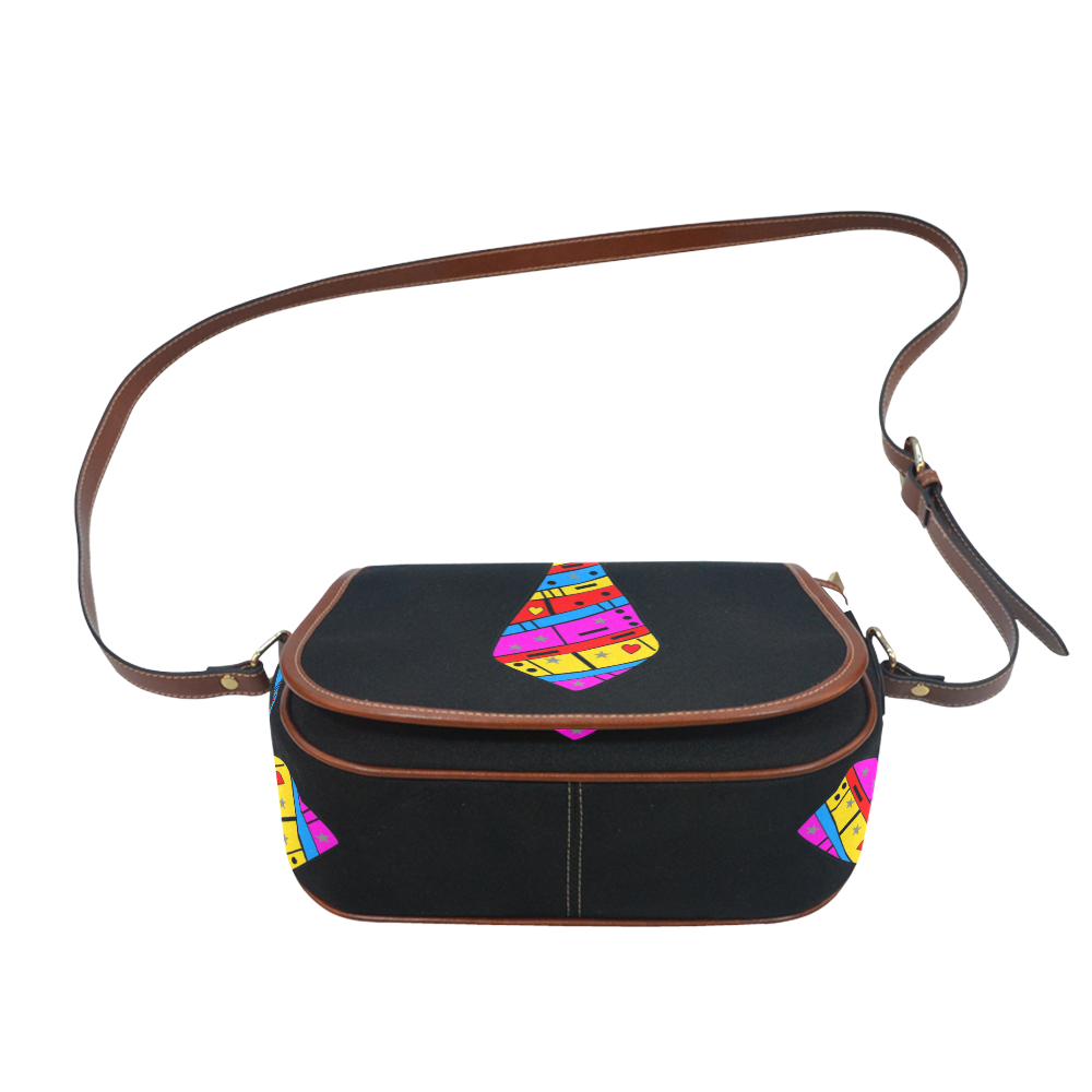Popart Tie by Popart Lover Saddle Bag/Small (Model 1649) Full Customization