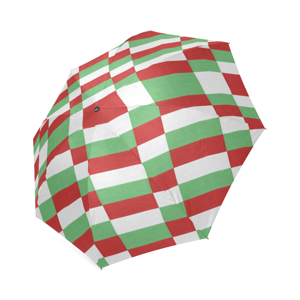 Christmas red and green pattern fabric Foldable Umbrella (Model U01)