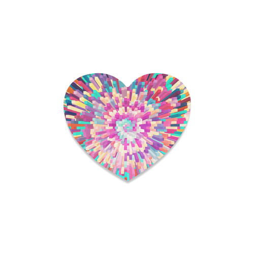 Colorful Exploding Blocks Heart Coaster