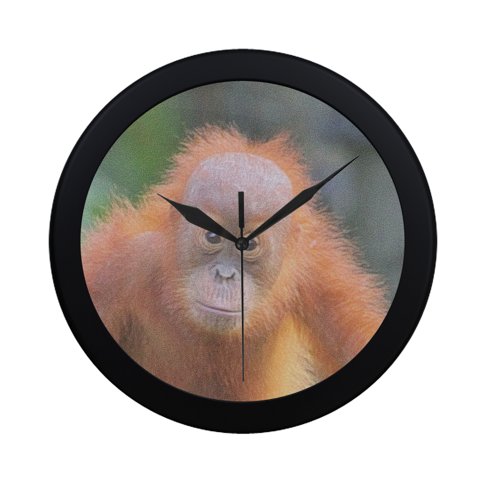animal art studio 26516 orang baby Circular Plastic Wall clock