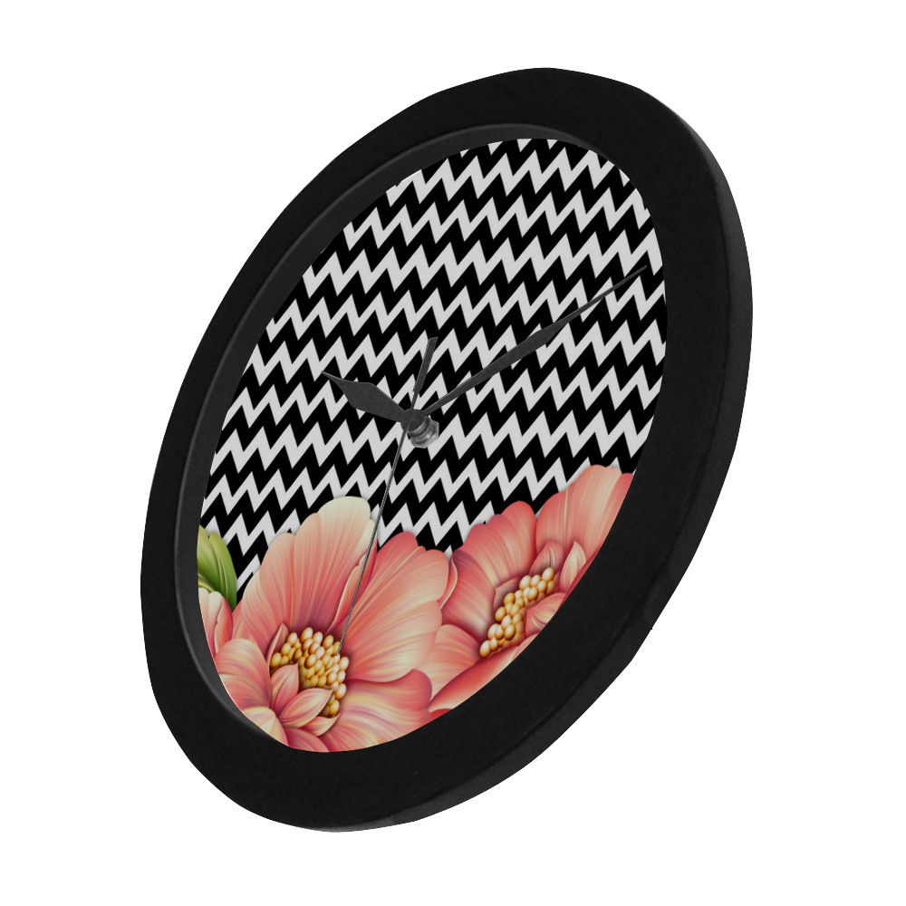 flower power Circular Plastic Wall clock