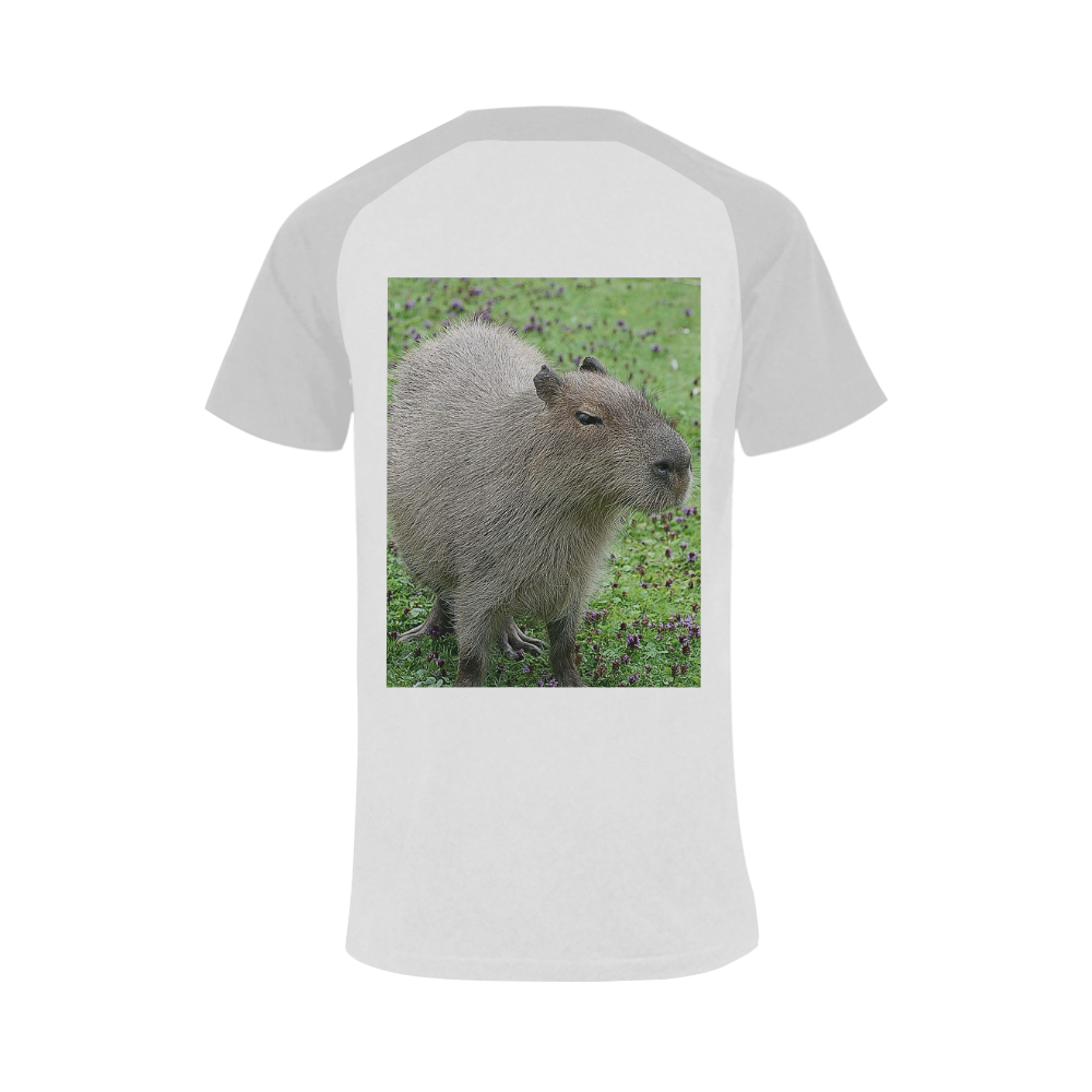 cute capybara Men's Raglan T-shirt Big Size (USA Size) (Model T11)
