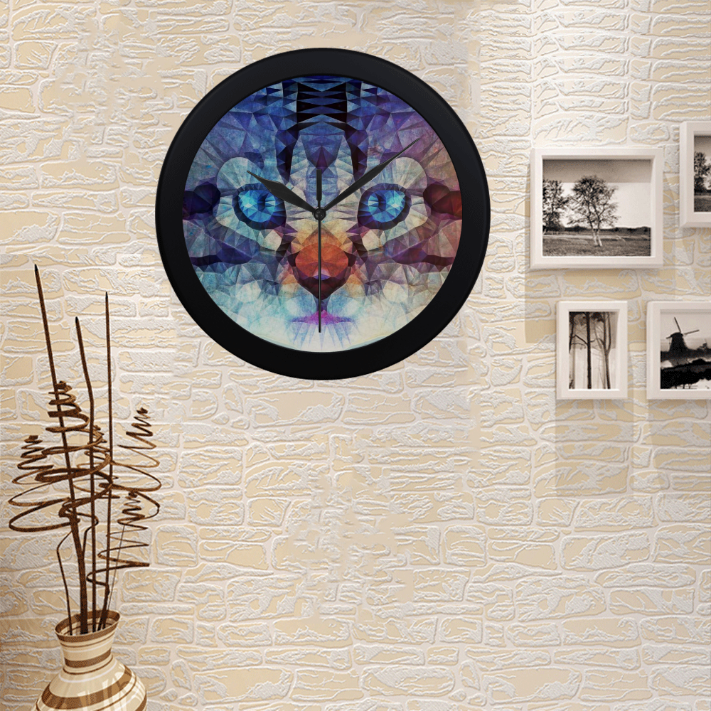 abstract kitten Circular Plastic Wall clock