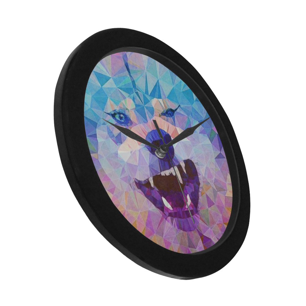 abstract wolf Circular Plastic Wall clock