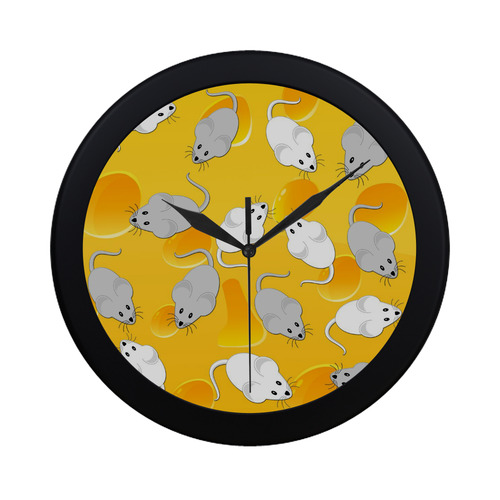 mice on cheese Circular Plastic Wall clock