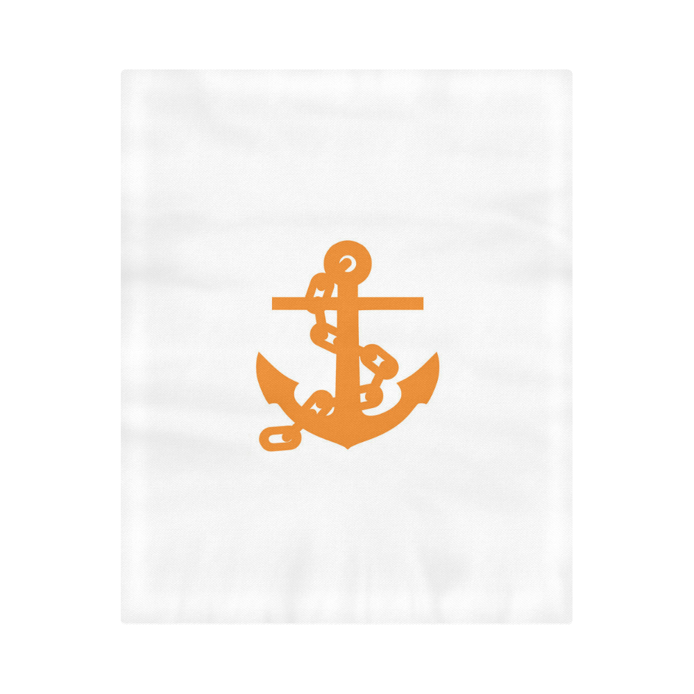 Anchor orange on white Duvet Cover 86"x70" ( All-over-print)