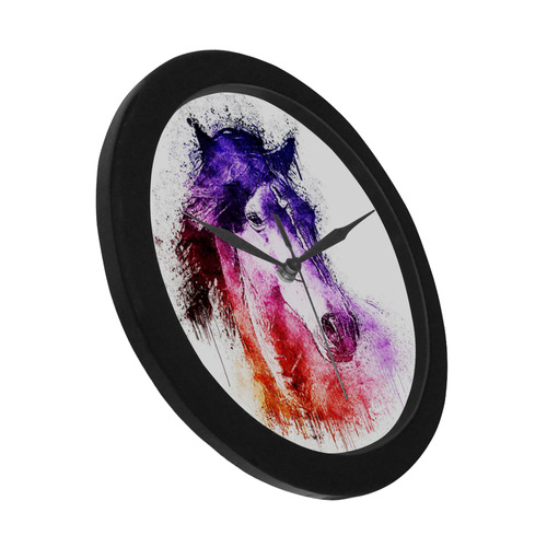 watercolor horse Circular Plastic Wall clock