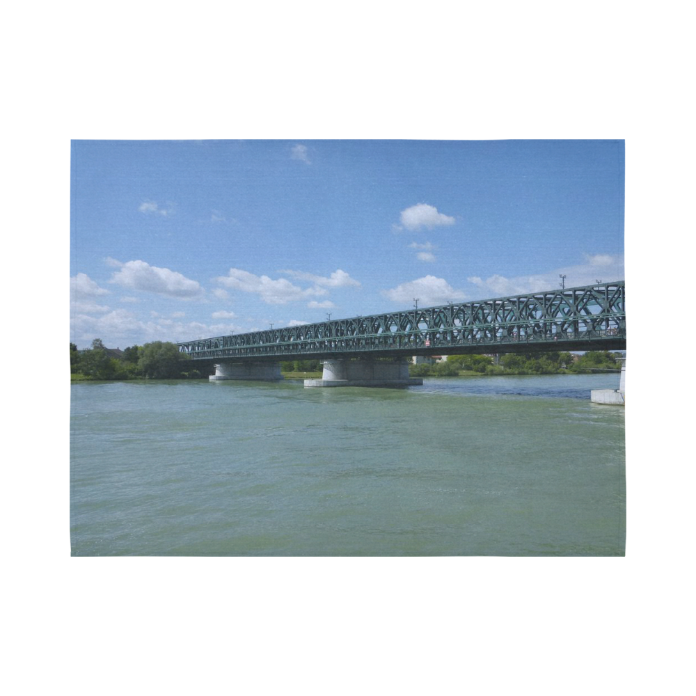 Austria-waterways on the Danube Cotton Linen Wall Tapestry 80"x 60"