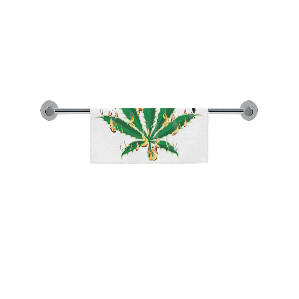 Flaming Marijuana Leaf Square Towel 13“x13”