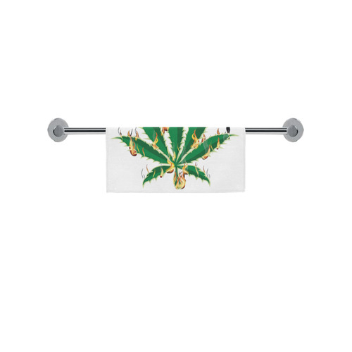 Flaming Marijuana Leaf Square Towel 13“x13”