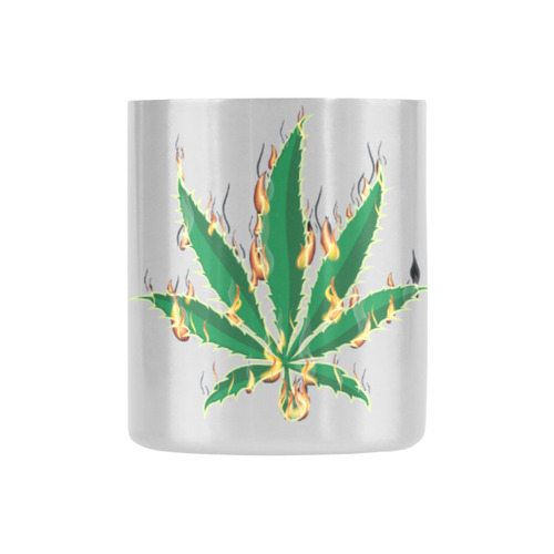 Flaming Marijuana Leaf Classic Insulated Mug(10.3OZ)