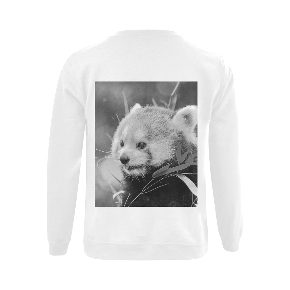 red panda b&w Gildan Crewneck Sweatshirt(NEW) (Model H01)