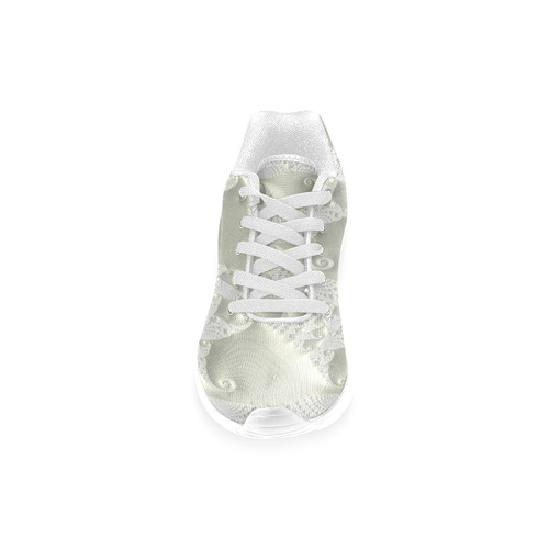 White Lace Fine Fractal Art Women’s Running Shoes (Model 020)