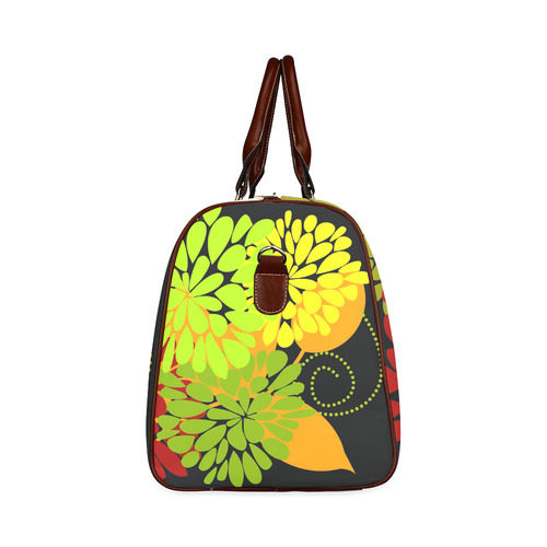 Autumn Harvest Cool Modern Floral Abstract Art Waterproof Travel Bag/Small (Model 1639)