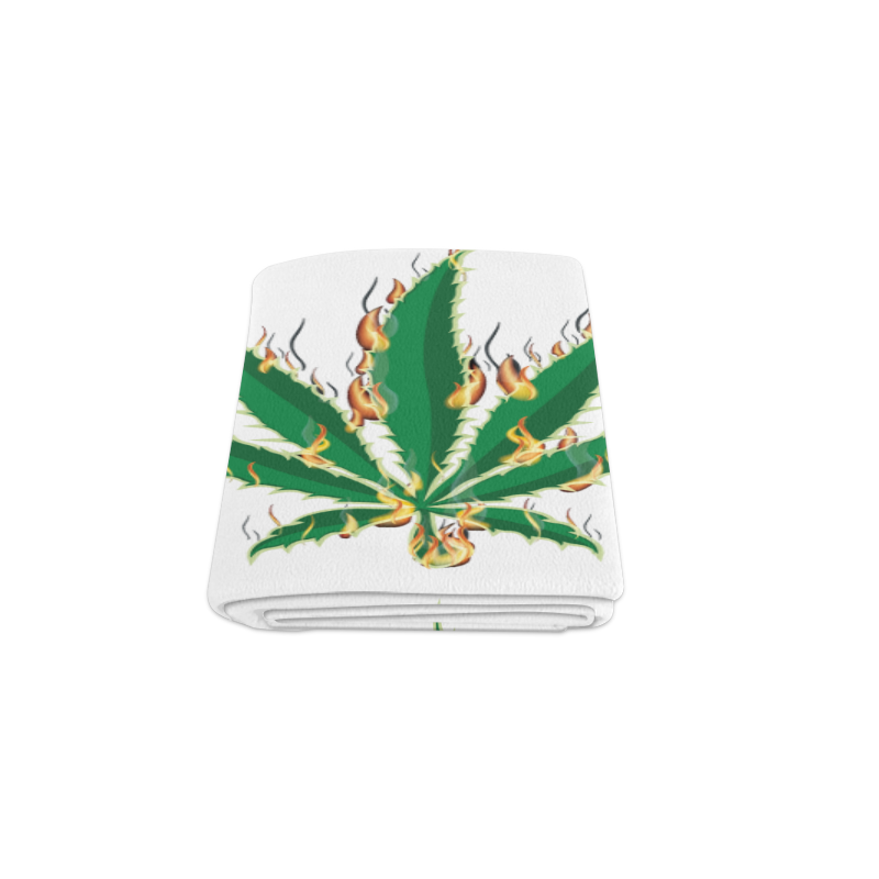 Flaming Marijuana Leaf Blanket 50"x60"