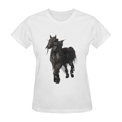 A dark horse in a knight armor Sunny Women's T-shirt (Model T05)