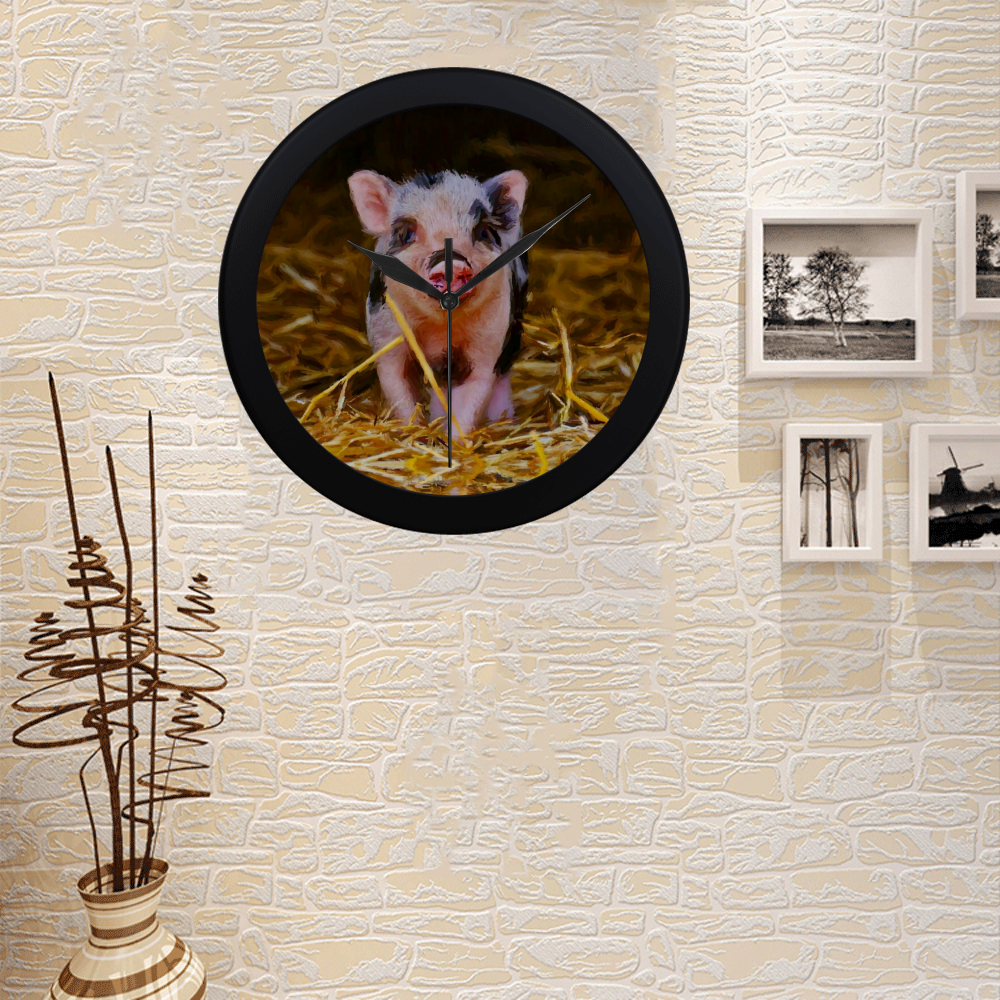animal art studio 23516 Piglet Circular Plastic Wall clock