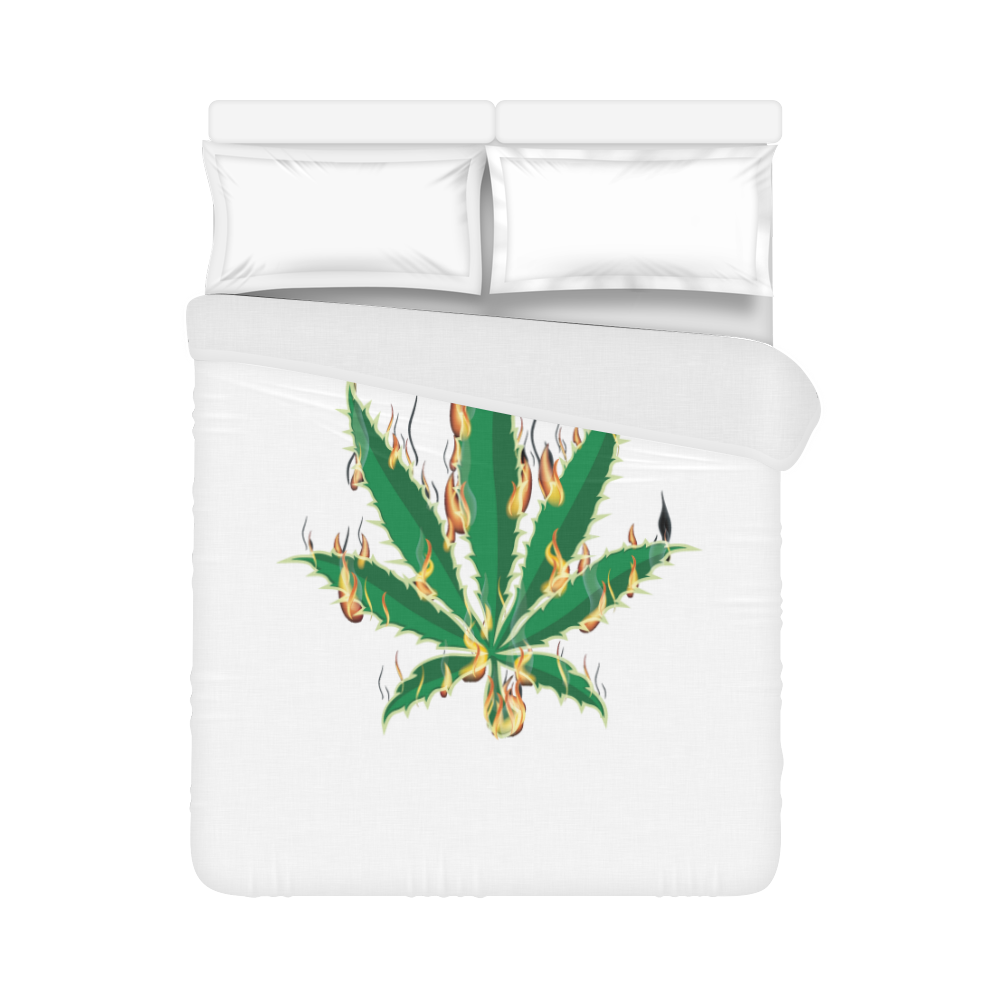 Flaming Marijuana Leaf Duvet Cover 86"x70" ( All-over-print)
