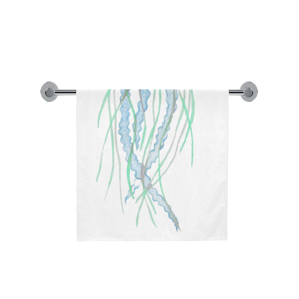 Watercolore JELLY FISH Blue Lilac Green Bath Towel 30"x56"