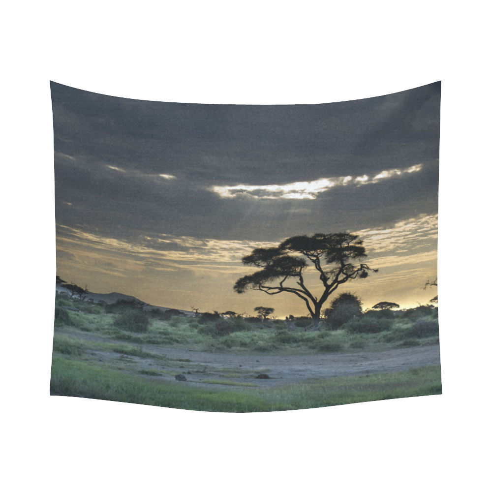 Africa_20160903 Cotton Linen Wall Tapestry 60"x 51"