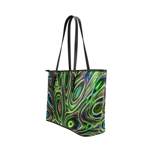 Peacock Strut III - Jera Nour Leather Tote Bag/Large (Model 1651)