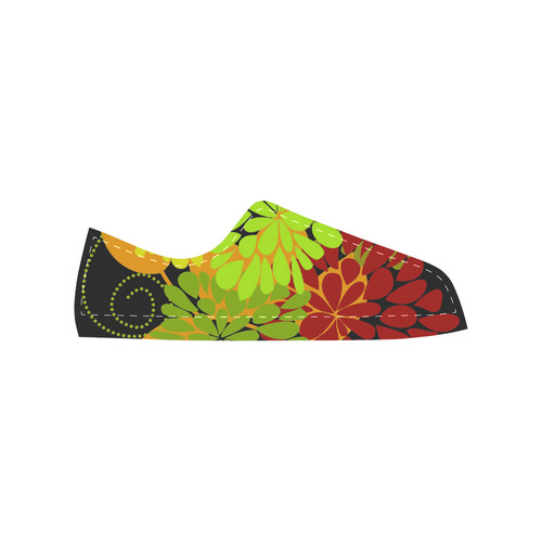 Autumn Harvest Cool Modern Floral Abstract Art Women's Classic Canvas Shoes (Model 018)