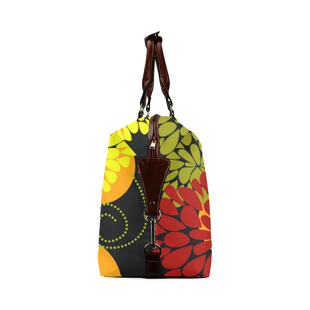 Autumn Harvest Cool Modern Floral Abstract Art Classic Travel Bag (Model 1643)