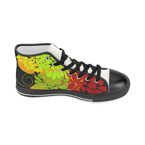 Autumn Harvest Cool Modern Floral Abstract Art Women's Classic High Top Canvas Shoes (Model 017)