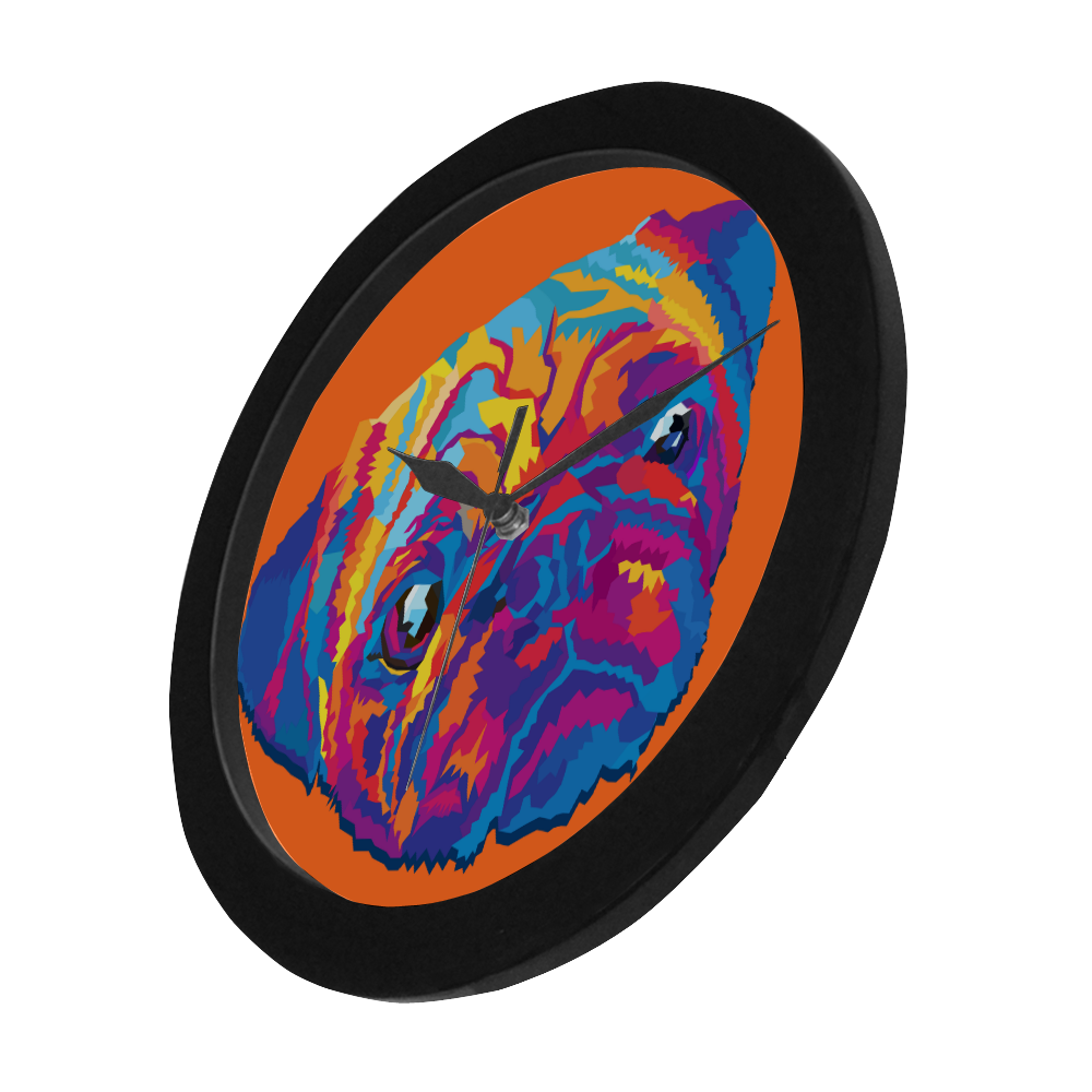 pop art pug Circular Plastic Wall clock