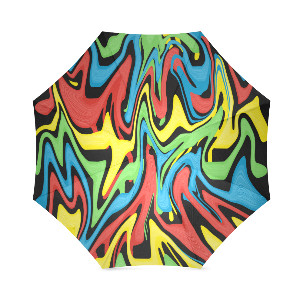 Swirled Rainbow Foldable Umbrella (Model U01)