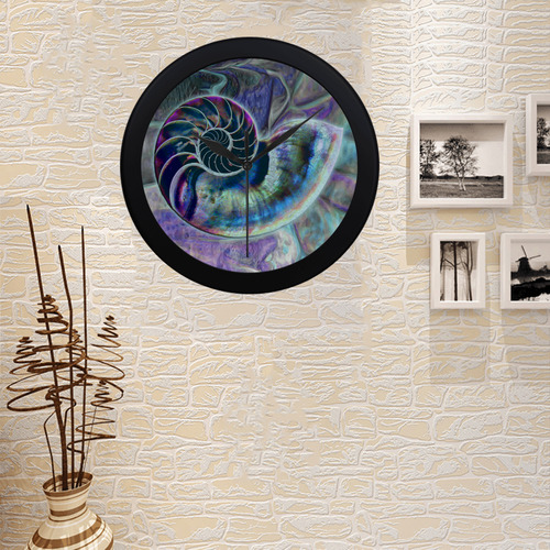 Wonderful Iridescent SHELL SNAIL Circular Plastic Wall clock