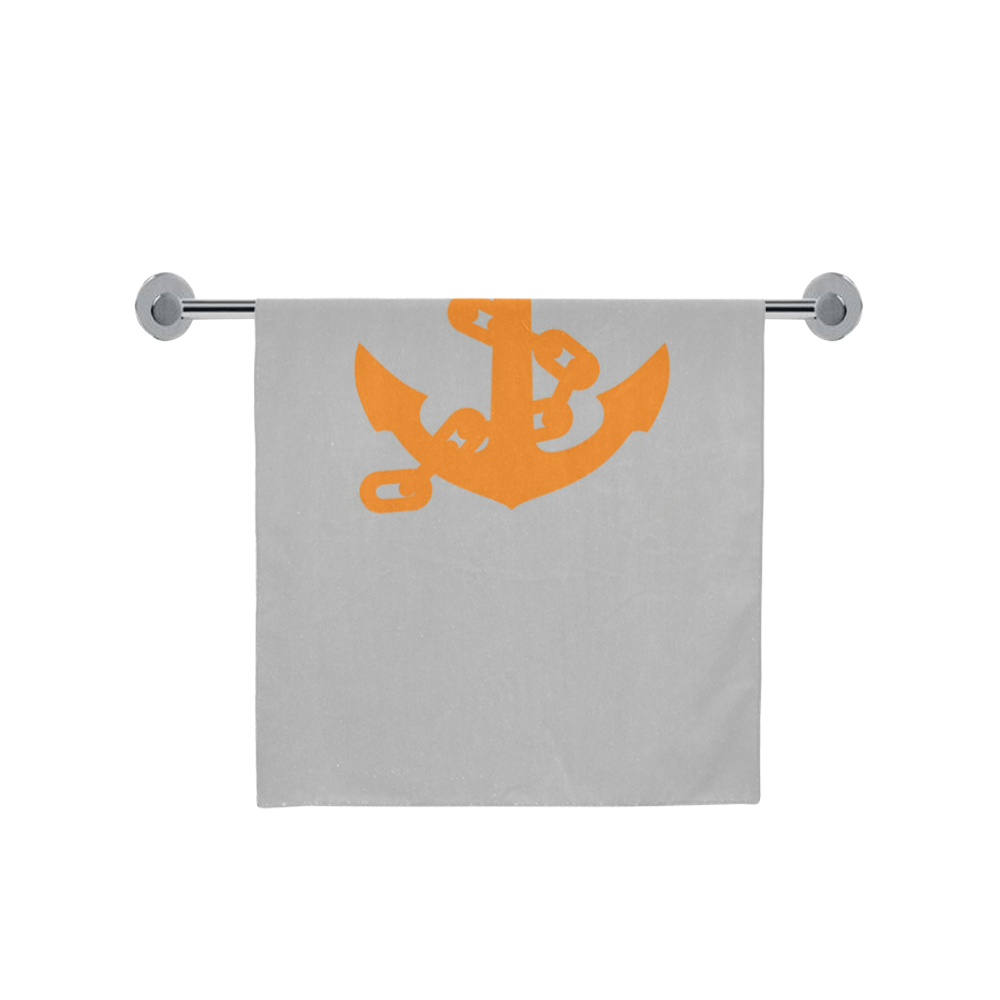 Anchor orange on grey Bath Towel 30"x56"