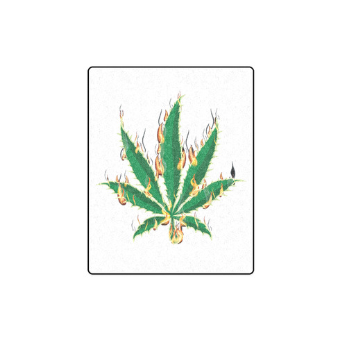 Flaming Marijuana Leaf Blanket 40"x50"