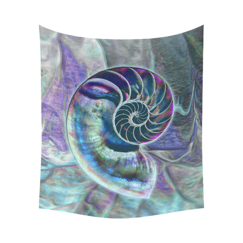 Wonderful Iridescent SHELL SNAIL Cotton Linen Wall Tapestry 60"x 51"