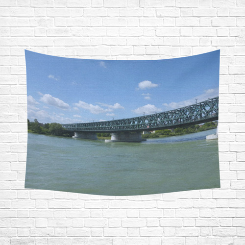 Austria-waterways on the Danube Cotton Linen Wall Tapestry 80"x 60"