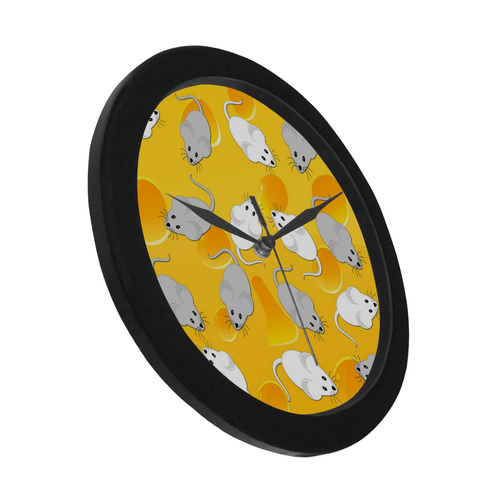 mice on cheese Circular Plastic Wall clock