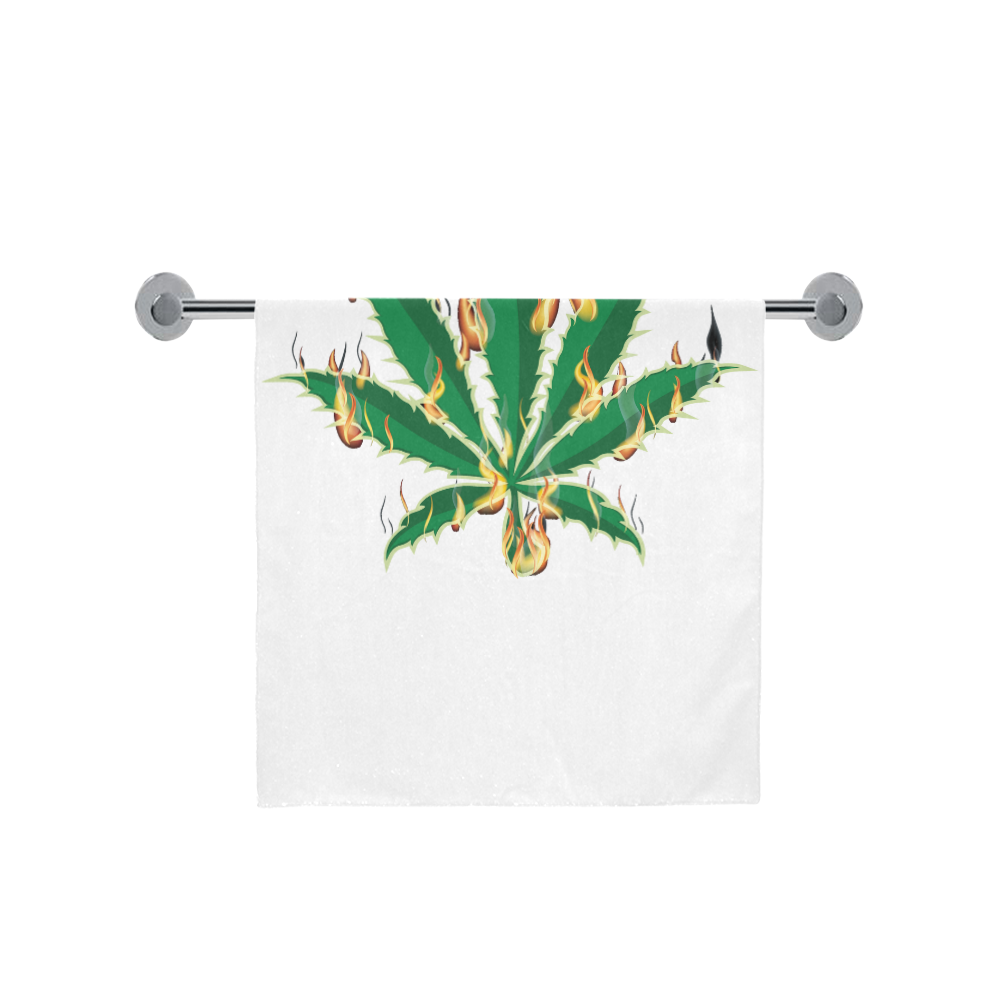 Flaming Marijuana Leaf Bath Towel 30"x56"