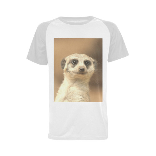 cute meerkat Men's Raglan T-shirt Big Size (USA Size) (Model T11)