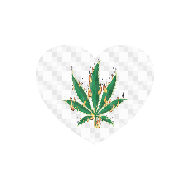 Flaming Marijuana Leaf Heart-shaped Mousepad