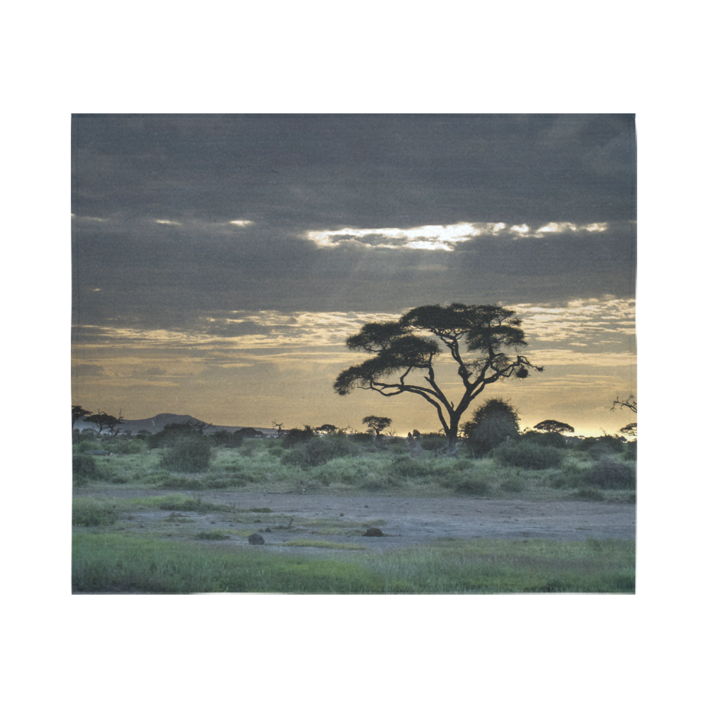Africa_20160903 Cotton Linen Wall Tapestry 60"x 51"