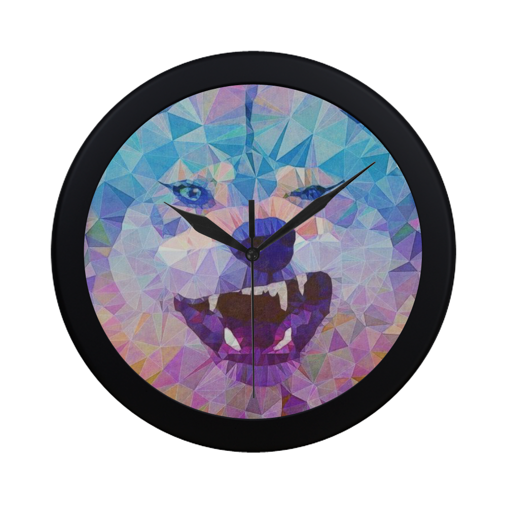 abstract wolf Circular Plastic Wall clock