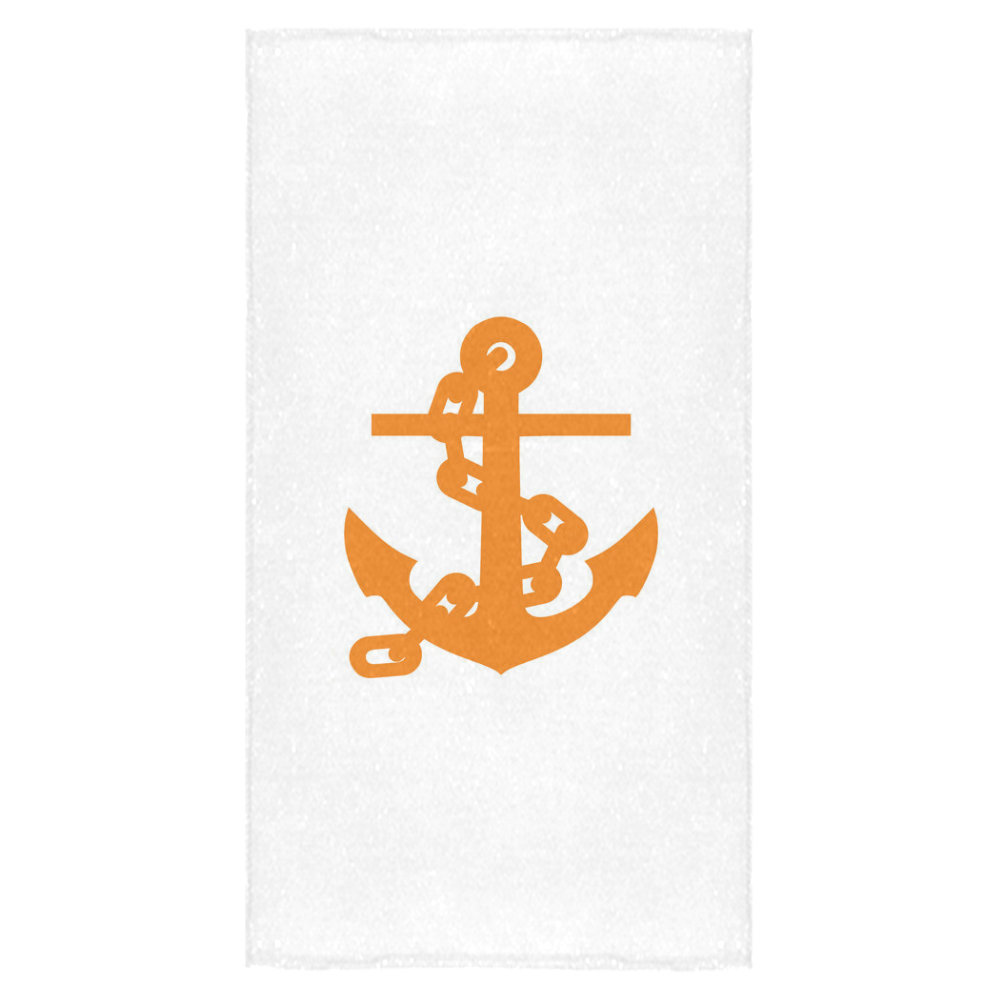 Anchor orange on white Bath Towel 30"x56"
