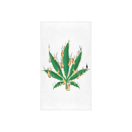 Flaming Marijuana Leaf Custom Towel 16"x28"